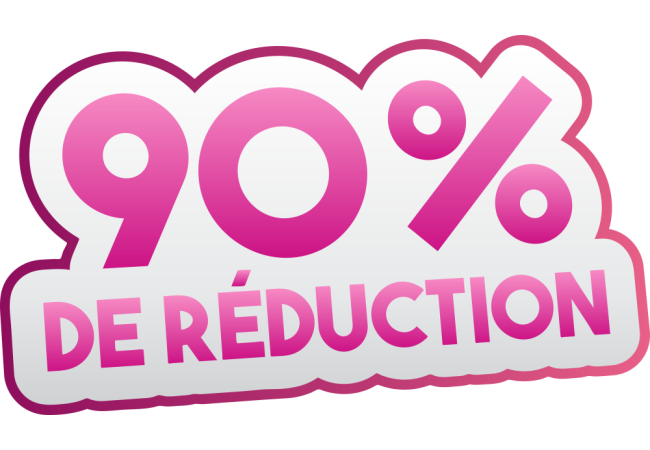 Sticker Soldes -90% - Signalétique Commerciale