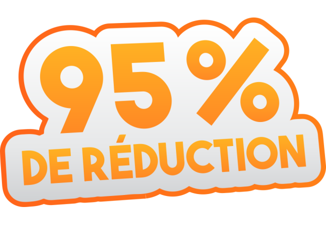 Sticker Soldes -95% — Signalétique Promotionnelle