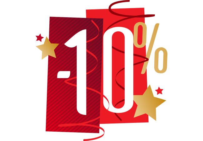 Sticker Soldes Fêtes -10% | Signalétique Commerciale