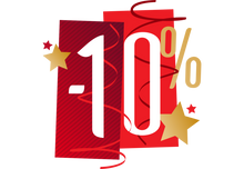 Sticker Soldes Fêtes -10% | Signalétique Commerciale