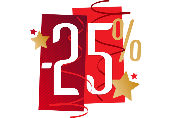 Sticker Soldes Fêtes -25% pour Commerce