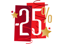 Sticker Soldes Fêtes -25% pour Commerce