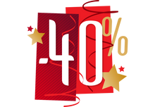 Sticker Soldes Fêtes -40% | Signalétique Commerciale