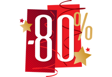 Sticker Soldes Fêtes -80% | Signalétique Promotionnelle