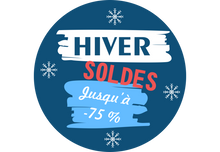 Sticker Soldes Hiver Jusqu'à -75% | Signalétique Commerciale