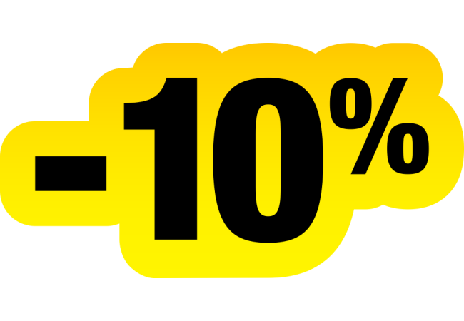 Sticker Soldes Jaune et Noir -10% | Signalétique Commerciale