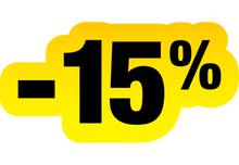 Sticker Soldes Jaune et Noir -15% - Signalisation Commerciale