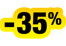 Sticker Soldes Jaune et Noir -35% - Signalétique Commerciale