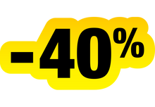 Sticker Soldes Jaune et Noir -40% | Signalétique Promotionnelle