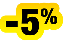 Sticker Soldes Jaune et Noir -5% | Signalétique Magasin