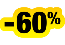 Sticker Soldes Jaune et Noir -60% - Promotions