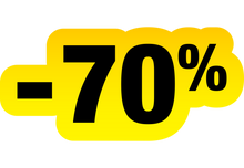 Sticker Soldes Jaune et Noir -70% | Signalétique Promotionnelle