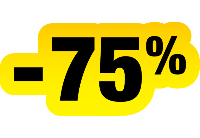 Sticker Soldes Jaune et Noir -75%