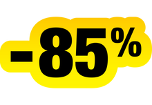 Sticker Soldes Jaune et Noir -85% | Signalétique Commerciale
