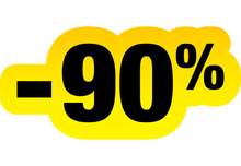 Sticker Soldes Jaune et Noir -90% | Signalétique Commerciale