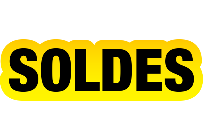 Sticker Soldes Jaune et Noir - Signalétique Promotionnelle