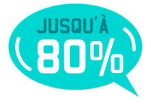 Sticker Soldes Jusqu'à 80% - Signalétique Promotionnelle
