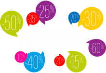 Sticker Soldes Promo Bulles – Signalétique Commerciale