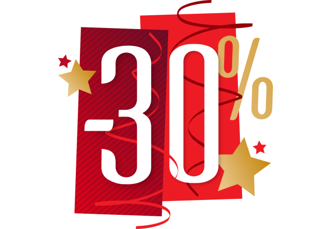 Sticker Soldes & Promotions -30% | Signalétique Commerciale