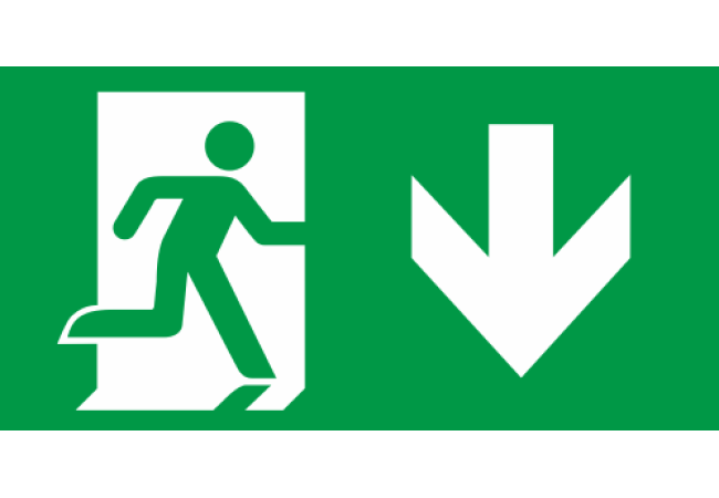 Sticker Sortie de Secours Bas - Conforme ISO 7010