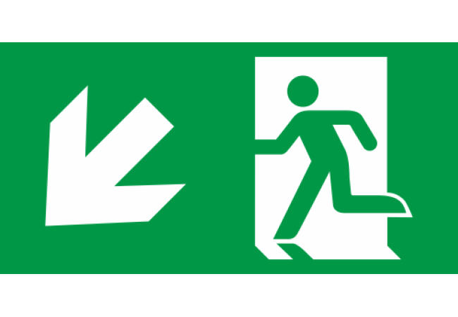 Sticker Sortie de secours bas gauche – ISO 7010
