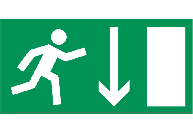 Sticker Sortie de Secours Bas - Norme ISO 7010