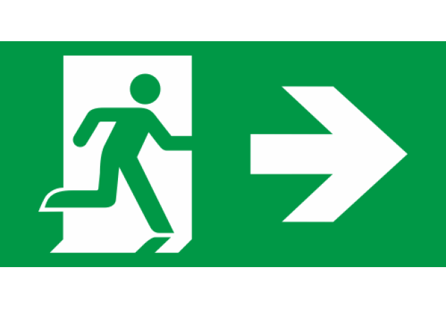 Sticker Sortie de Secours Flèche Droite ISO 7010