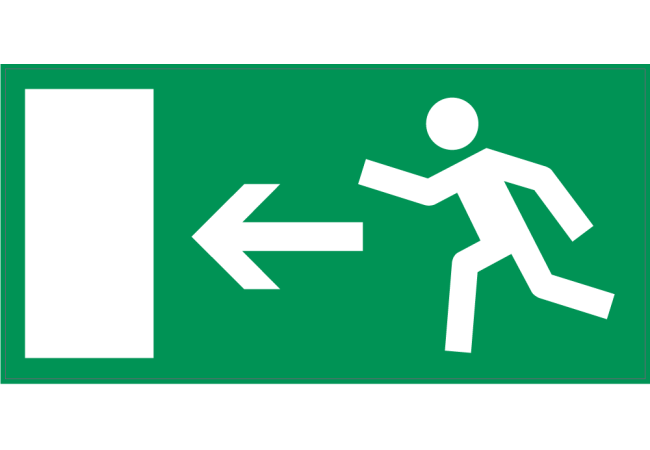 Sticker Sortie de Secours Gauche - Norme ISO 7010