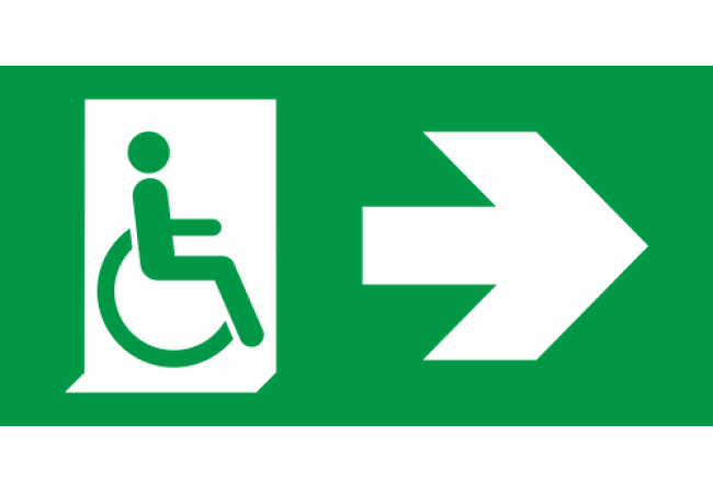 Sticker Sortie de secours handicapé direction droite