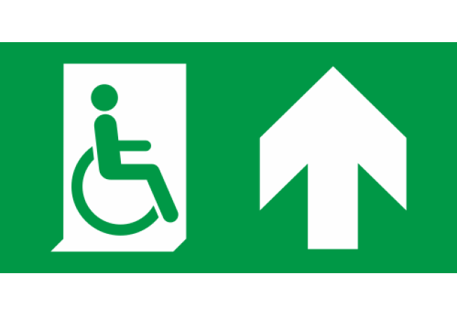 Sticker Sortie de secours handicapé - Haut