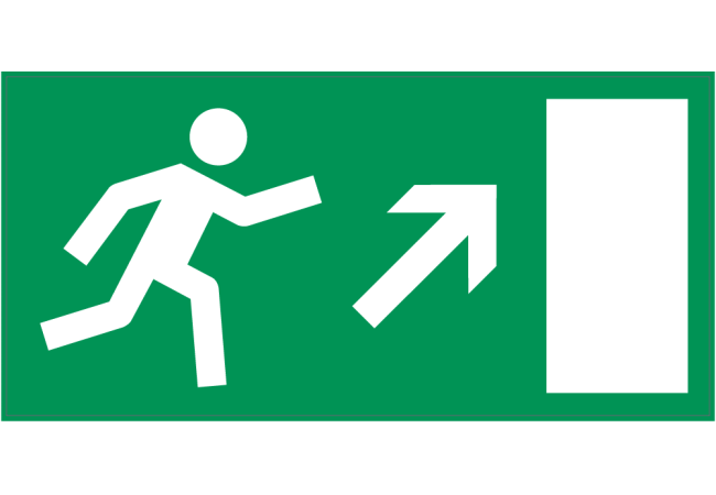 Sticker Sortie de Secours ISO 7010 - Haut Droite