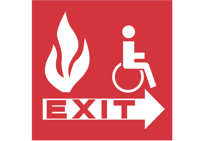 Sticker Sortie de Secours PMR - Signalétique Évacuation