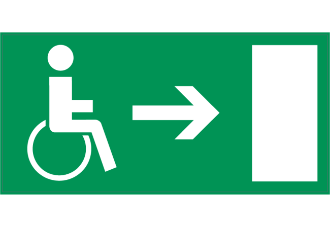 Sticker Sortie Handicapés Gauche - Signalétique Accessible