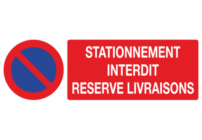 Sticker Stationnement interdit - Réservé aux livraisons