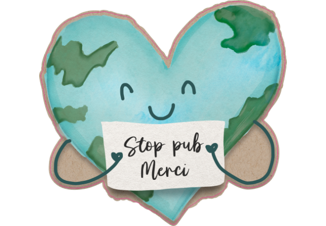 Sticker STOP PUB - Cœur Planète Écologique