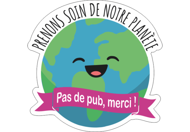 Sticker Stop Pub Écologie - Préservons Notre Planète