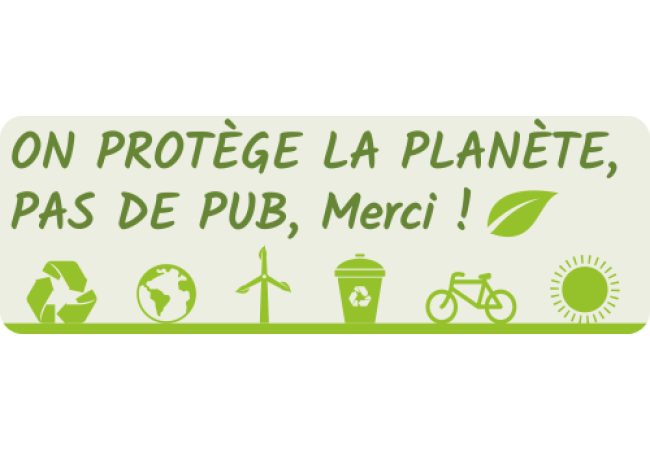 Sticker Stop Pub Écologie - Protégeons la Planète