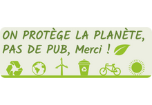 Sticker Stop Pub Écologie - Protégeons la Planète