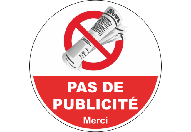 Sticker Stop Pub Journal – Signalétique Boîtes aux Lettres