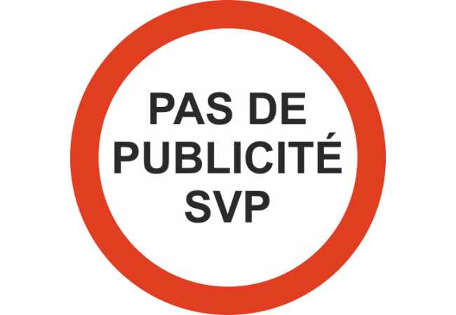 Sticker Stop Pub Rond Rouge – Signalétique Interdiction