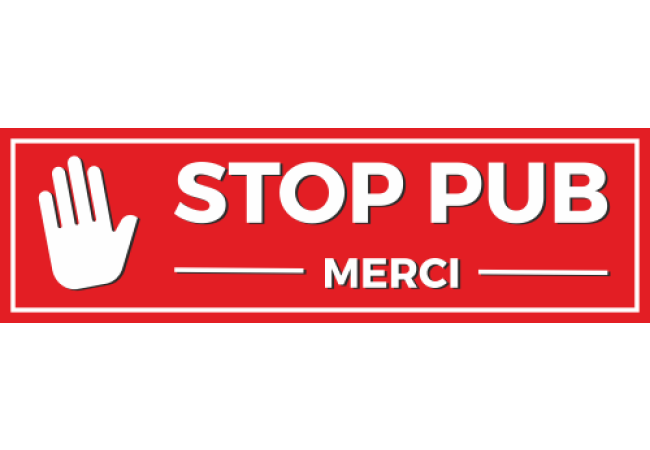 Sticker STOP PUB rouge – Signalétique boîtes aux lettres