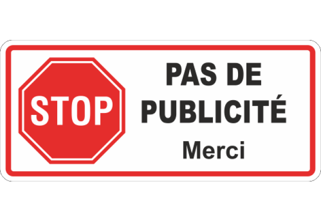 Sticker Stop Pub – Signalétique Anti-Démarchage