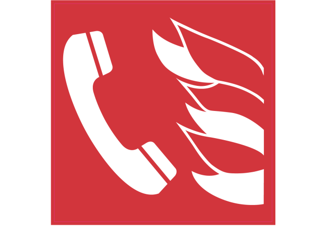 Sticker Téléphone d'Urgence Incendie ISO 7010