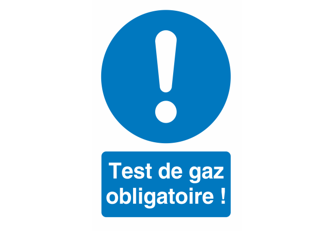 Sticker Test de Gaz Obligatoire - Signalétique Espace Confiné