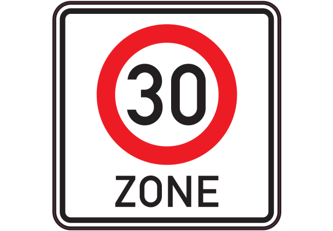 Sticker Zone 30 - Signalétique de Limitation de Vitesse