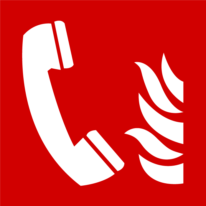 Autocollant Stickers Diamètre 15x15cm Téléphone à utiliser en cas d’Incendie