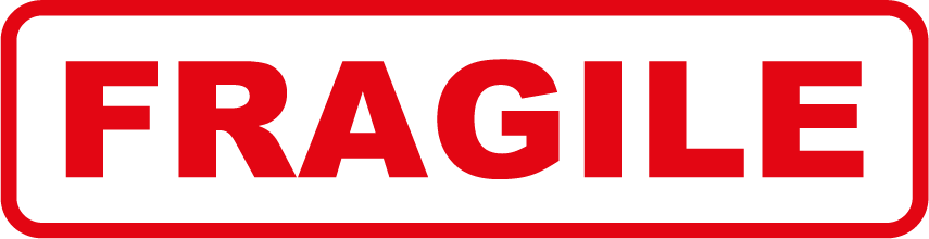 Autocollant Stickers Diamètre 18x6cm Fragile rectangle