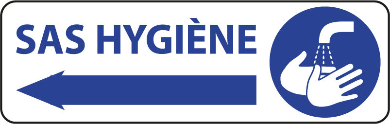 Panneau PVC 3mm 30x10cm SAS Hygiène à gauche
