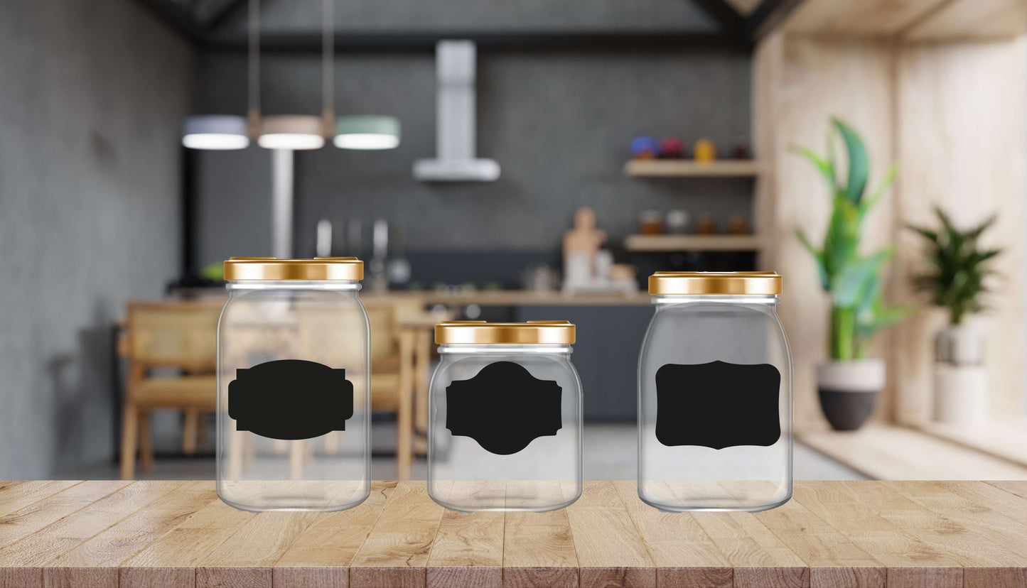 Etiquettes bocaux, autocollantes Réutilisables Effaçable pour épices, pot de confirure, rangement Cuisine 60 pcs