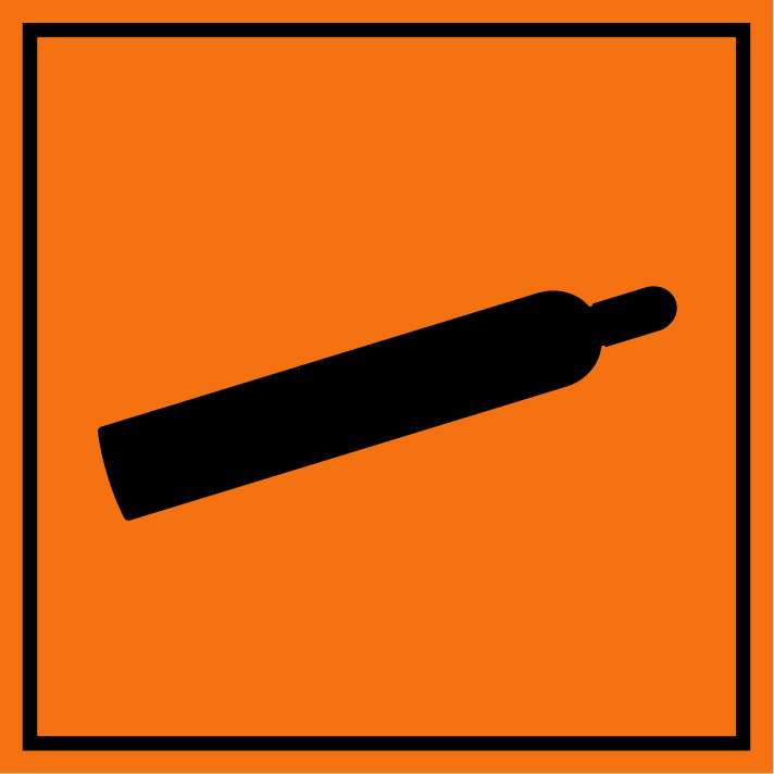 Panneau PVC 3mm 20x20cm Danger Gaz sous pression orange